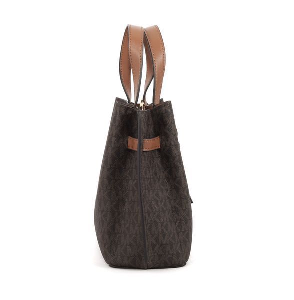 Torebka damska Michael Kors Emilia Small Logo Satchel brązowa