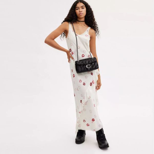 Torba Coach Tabby Shoulder Bag 26 Pillow Quilting Srebrno-Czarna