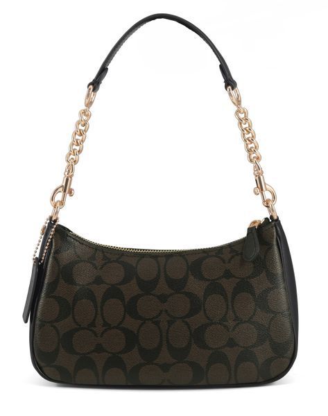 Torba Coach Teri Shoulder Bag Signature Canvas Walnut/Czarny