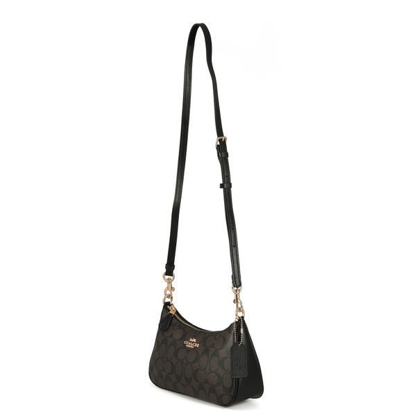 Torba Coach Teri Shoulder Bag Signature Canvas Walnut/Czarny