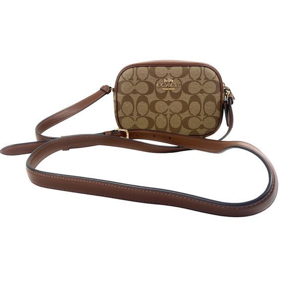 Torebka Coach Mini Jamie Camera Bag Signature Canvas brązowa