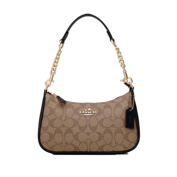 Torebka na ramię Coach Teri Signature Canvas khaki/czarny