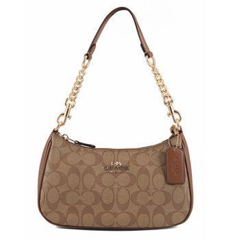Torebka damska Coach Teri Signature Canvas khaki/brązowa